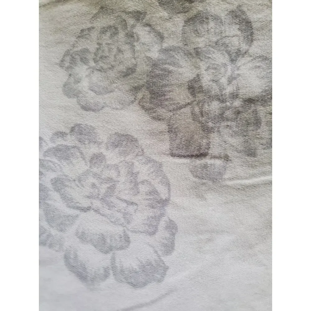 Vera Wang Designer QUEEN FLAT & FITTED Sheets Set 100% Cotton Blue Gray‎ Floral